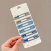 6Pcs Girl Hairpin Matte Color Rectangular Hair Clips Stable Non-Slip BB Clip Face Slimming Versatile Hair Styling Tool