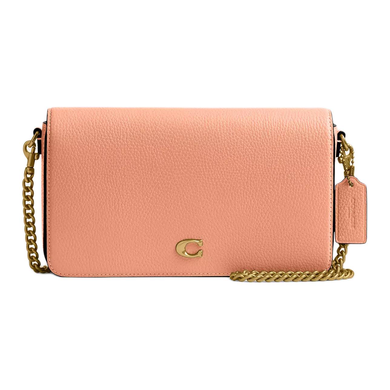 

Coach Mila 21 Gold Hardware Chain Shoulder Strap Pebble Leather Shoulder Bag Small Women shoulder bag Peach Brass CAO01-B4E1 Basic Set (Bag+Dust Bag)