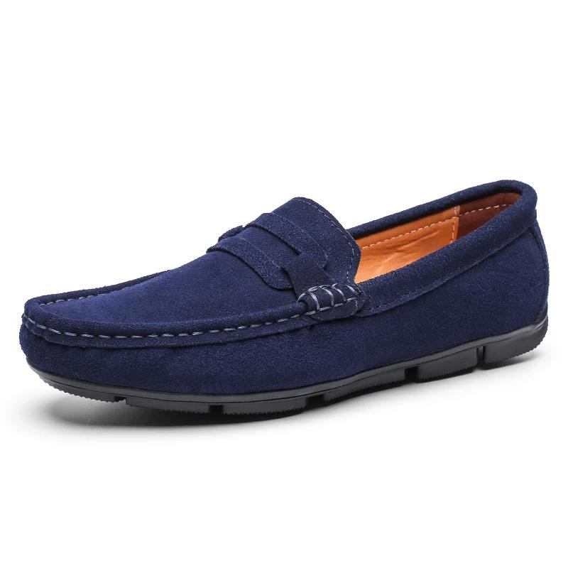 Fashion Genuine Leather Cow Suede Men Shoes Luxury Brand Casual Formal Mens Loafers Moccasins Footwear Black Male Driving Shoes Hombres