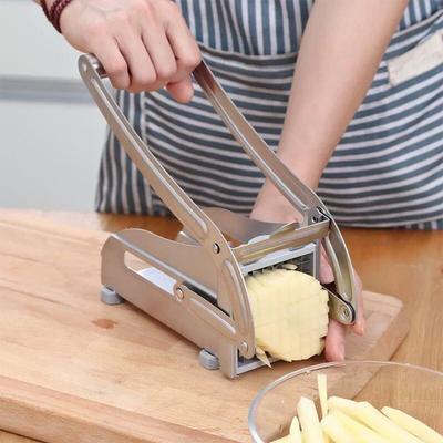 Cortador de patatas de acero inoxidable, máquina cortadora de patatas fritas para cocina, cortador Manual de verduras, utensilios de cocina
