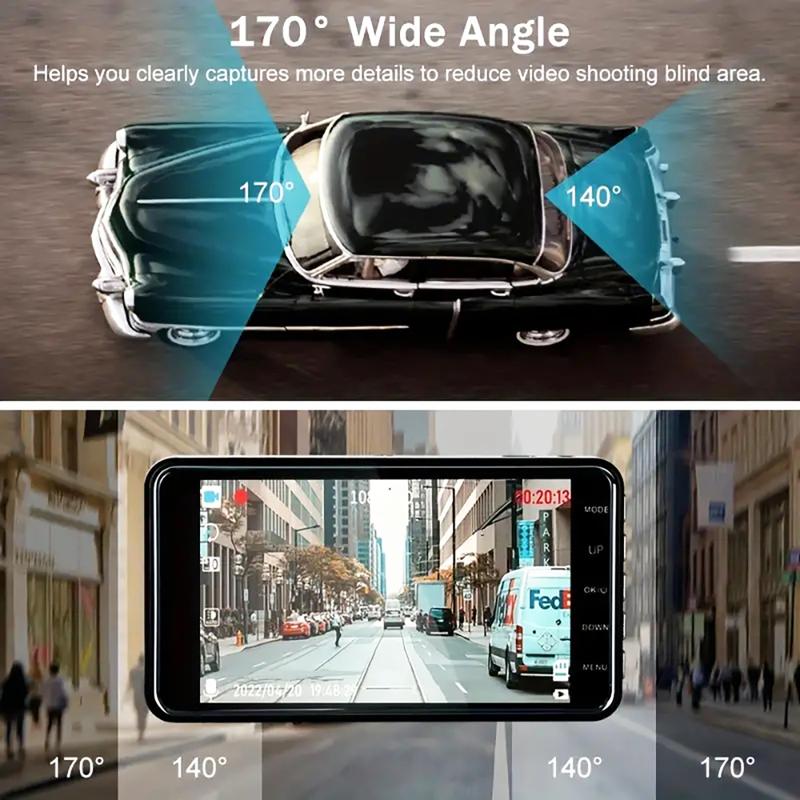 1080P 4-inch Touch Screen Dual Lens Front And Rear Optional Car DVR Dash Cam for Cars Night Vision Video Recorder Black Box