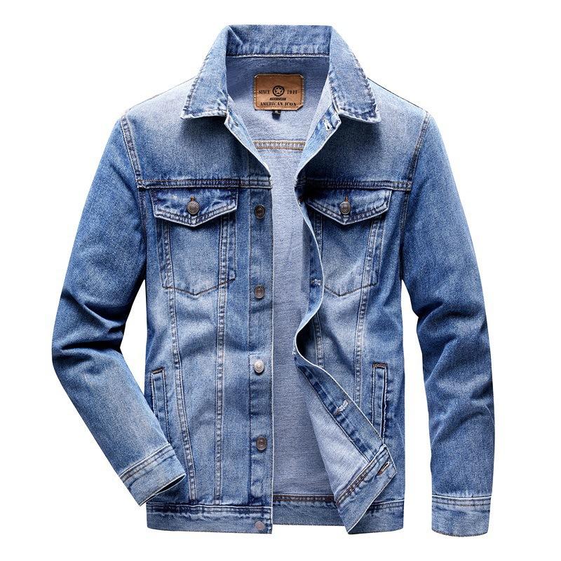 

Осенняя джинсовая куртка однобортная с боковыми швами, вставками, свободными лацканами, пятнами, обычная повседневная молодежная куртка 4XL