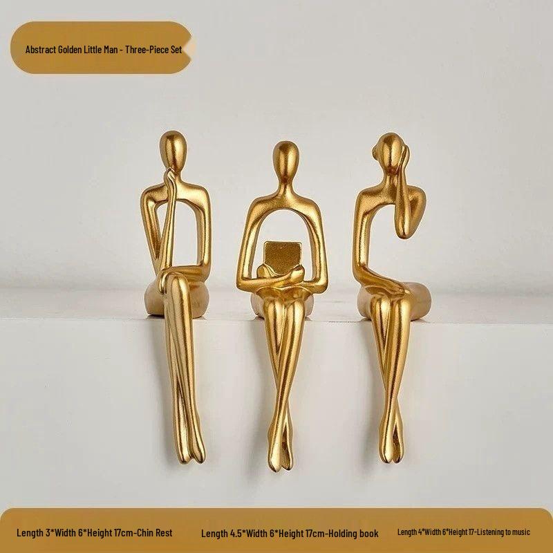 Elegant abstrakt sittande figurskulptur för heminredning