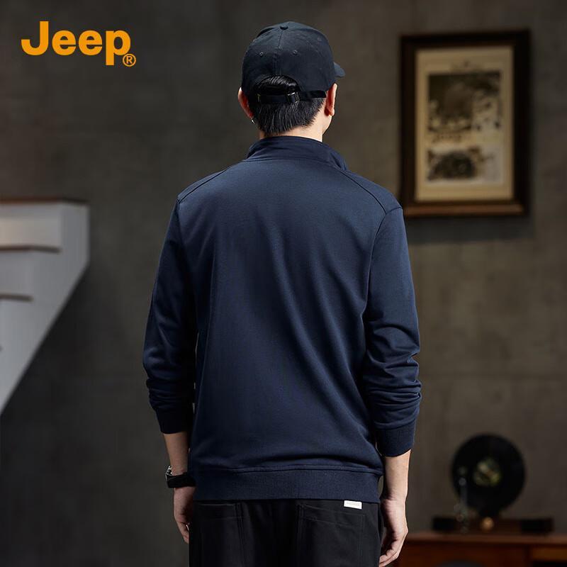 Jeep Men's Casual Zip-Up Collared Sweatshirt