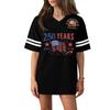 Women's Casual Fashion V-Neck Sports Independence Day Print Short Sleeve Sports T-Shirt Top