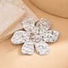 European and American fashion ins style liquid metal large flower ring, personalized exaggerated five-leaf petal ring