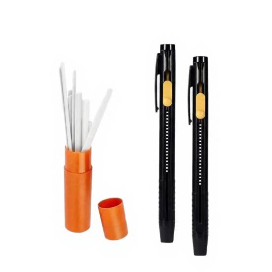 1 Set Heat Erasable Fabric Marker 2 Erasable Chalk Pens Sewing Chalk with 20 Refills for Sewing Quilting Embroidery DIY Crafts