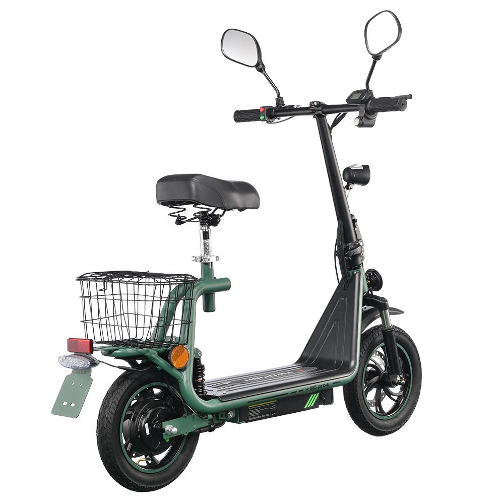(EEC)TWOFISH M5 PRO-E Electric Scooter with Seat and Rear Basket, 500W Motor, 48V 13Ah Battery, 12 Inch Tires, 40km/h Max Speed