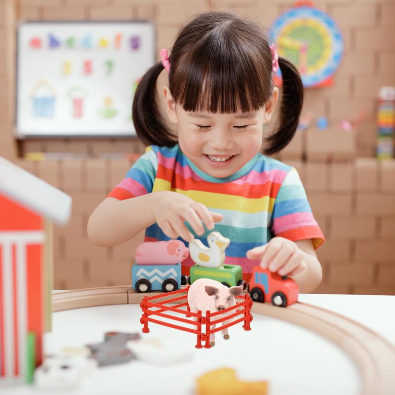 50 Pcs Miniature Zoo Fencing Accessories Plastic Fence Toys Farm Gate Garden Supplies Simulation Safe Trellis Gates Landscaping