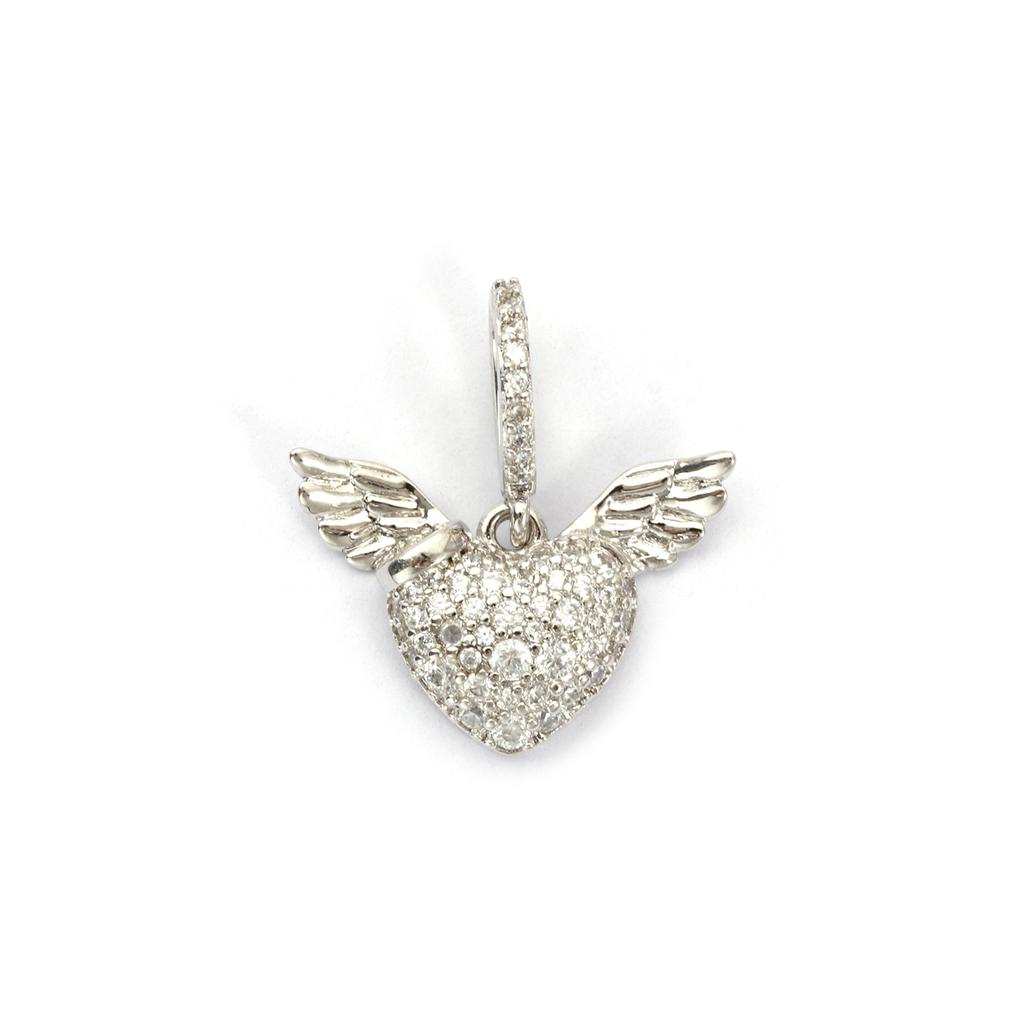 1 Piece Brass & Cubic Zirconia Charms Gold Plated Micro Pave Wings Heart Key Eye Lock Pendant For DIY Necklace Jewelry Making