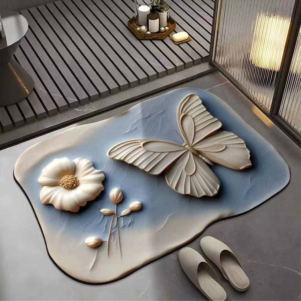 40*60cm Diatomaceous Earth Shaped Floor Mat Bath Sink Water Absorbing Quick Drying Easy To Clean Full of Three-dimensional Sense