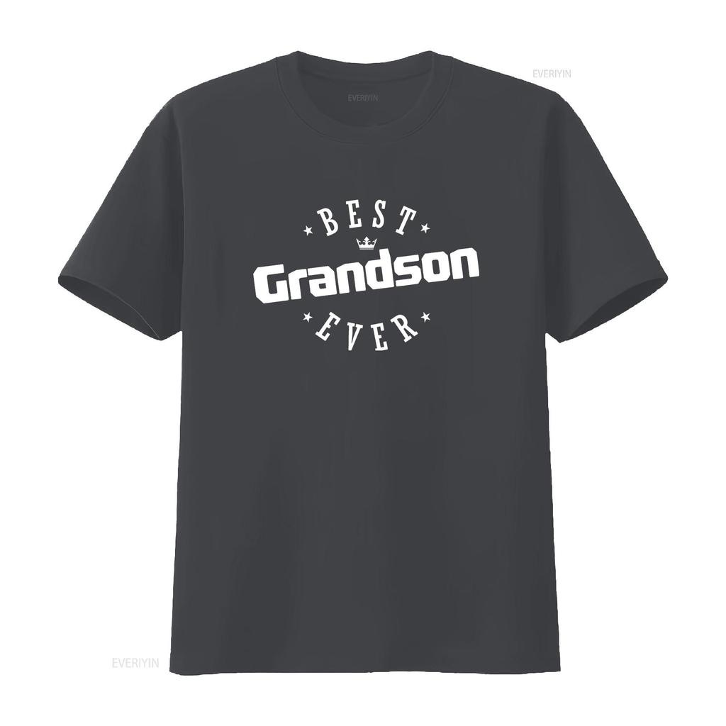 Mens Best Grandson Ever T Shirt Black 2X Large vintage Washed Top For Everyday Wear Stylish Casual homme Comfortable Versatile