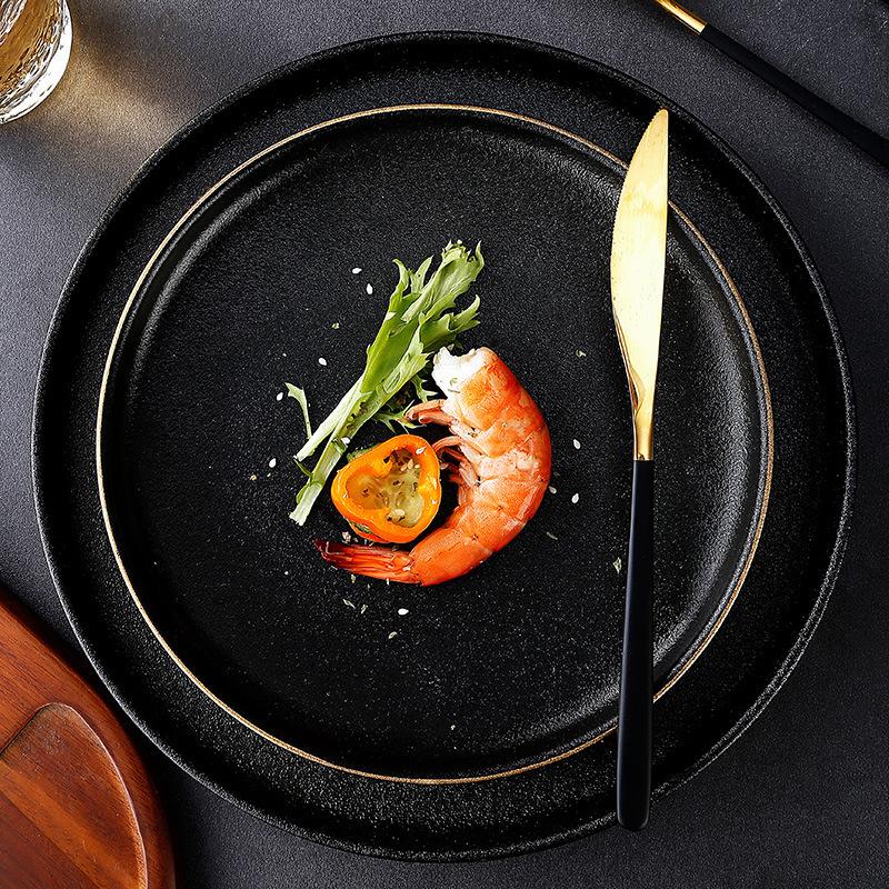 Japanese Western Food Plate Underglaze Color Household Disc Bbq Restaurant Plate Phnom Penh Steak Plate Hotel Ceramic Tableware