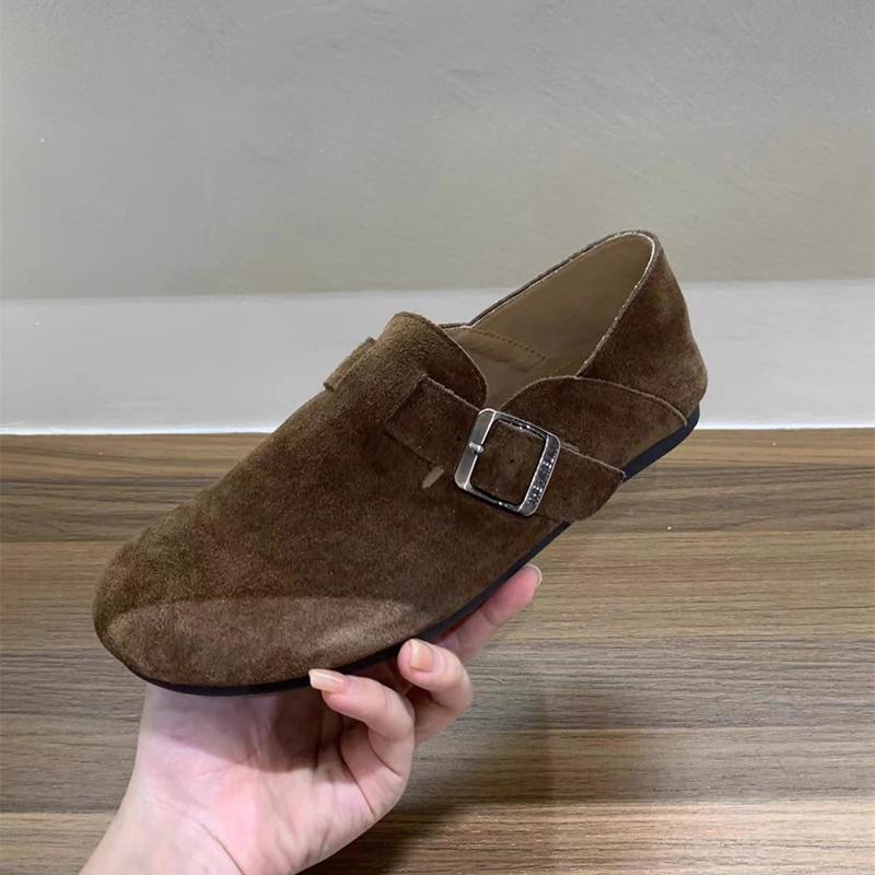 Fashion SUOJIALUN 2024 Autumn Women Flat Shoes Fashion Round Toe Slip On Ladies Casual Laofer Shoes Soft Flat Heel Outdoor Boat Shoes