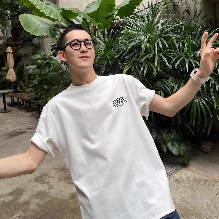 Brand de modă Tricou cu mânecă scurtă cu imprimeu cu litere pentru bărbați Tricou de vară pentru bărbați ins Brand de modă Top casual larg