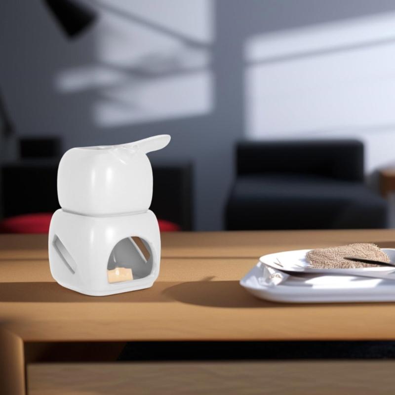 Rapid Heating Ceramic Chocolate Melting Pot for Fondue and Desserts Butter Warmer Aromatherapies Oil Burners Fondue Pot