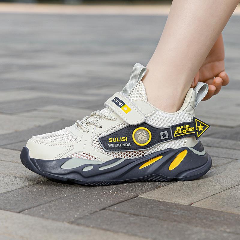 Sommer-Sportschuhe für Jungen: Weiche Sohle, Rutschfest, Atmungsaktives Mesh, Laufschuhe für mittelgroße und große Kinder