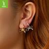 Boucle d'oreille simple romantique nœud argent uni, boucles d'oreilles douces et féminines en argent sterling S925