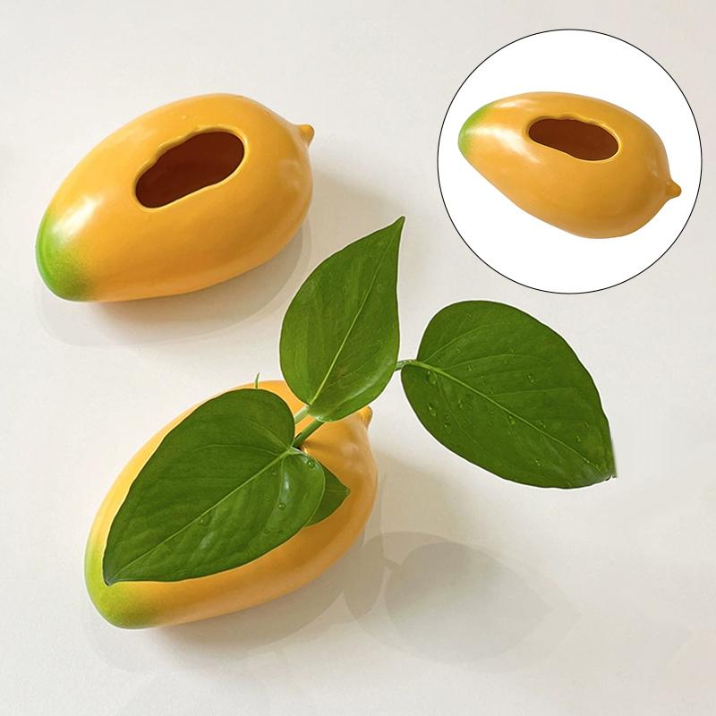 Desktop Ornament Ceramic Mango Vase Handicraft Creative Hydroponic Flower Holder Simulated Exquisite Flower Pot Gift