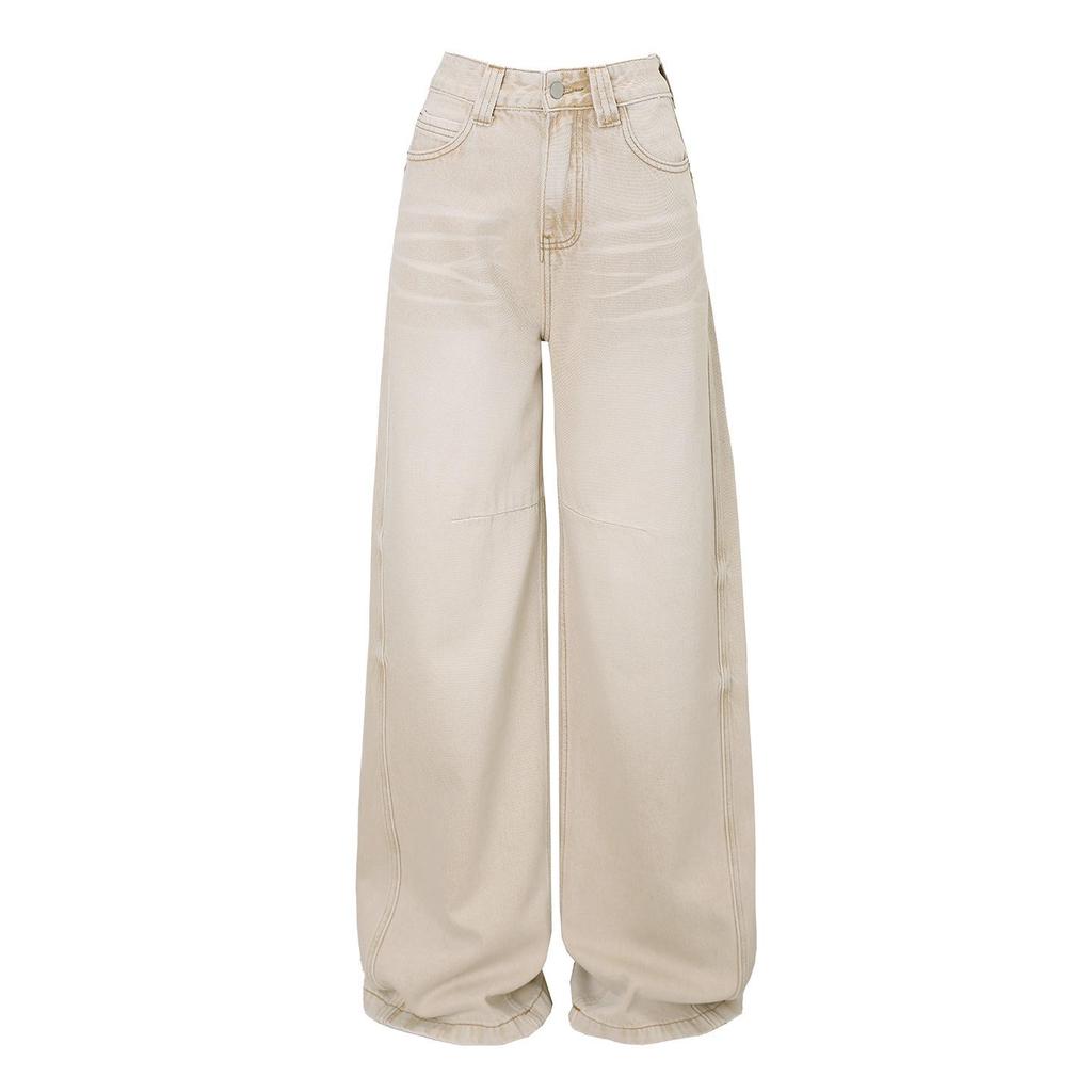 High Street American Spicy Cat Wide-Leg Jeans: Women's 2026 Spring Retro Loose Floor-Length Trend