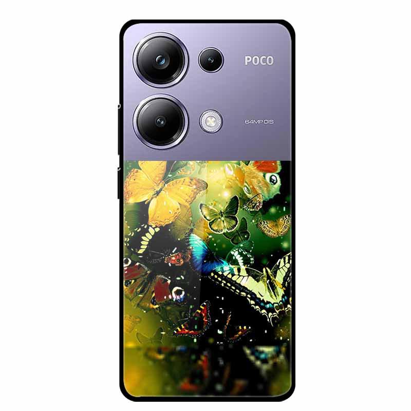 Colorful Aesthetic Tempered Glass Phone Case for Redmi 12 5G & POCO M6 PRO