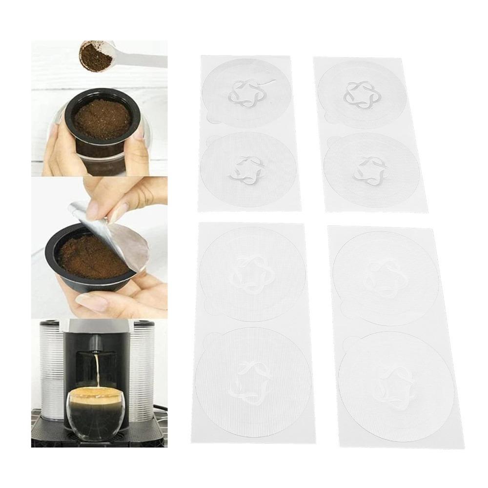 50pcs set Tight Sealing Reusable Coffee Pods Covers 50pcs Self Adhesive Foil Seals For Vertuo Pods