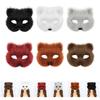Plush Animal Cats Face Mask Furry Animal Half Face Mask for Men Women Masquerade Halloween Cosplay Costume Accessory