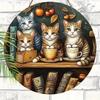 2D flat hanging decorative signs,interior wall or door decoration,garden decoration,the pattern is four cute kittens,a housewarming gift for friends