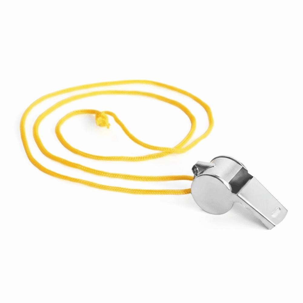 Multipurpose Loud Sound Metal Whistle Stainless Steel With Rope Soccer Whistles Portable Cheer Whistles Sports Events жёлтый