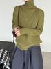 Juzhi Women's High Neck Loose Knit Pullover Sweater for Autumn/Winter - Long Sleeve, High-End Feel