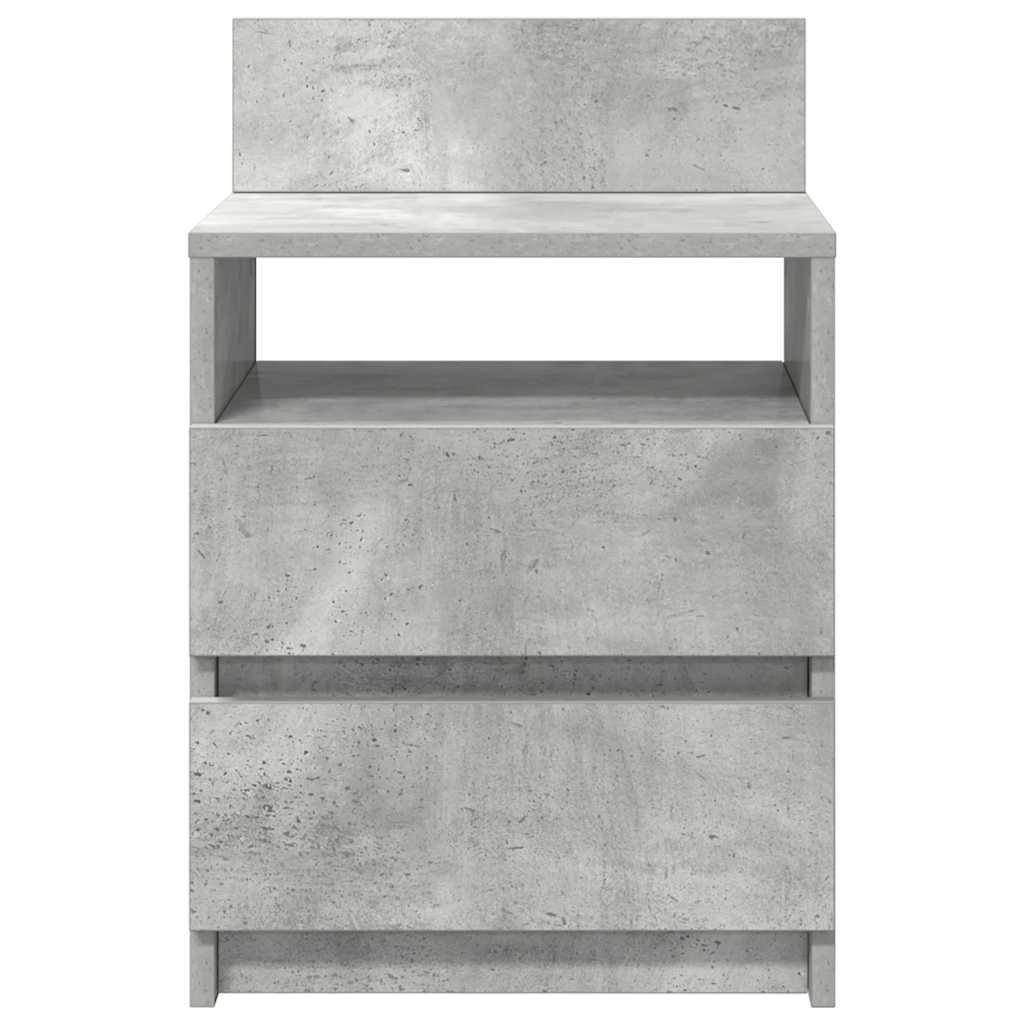 Nightstand with 2 Drawers Concrete Gray 40 X 33 X 60 Cm