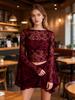 Elegantní top se zvonovými rukávy a krajkovým lemem - Evropský & Americký styl