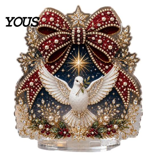 Xmas Party Table Centerpieces Christmas Faux Diamond Painting Tabletop Ornaments, Beginner-Friendly DIY Acrylic Rhinestone Art Supplies Craft