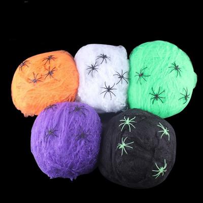 Artificial Spider Web Super Stretch Cobwebs Fake Spiders Scary Party Scene Decor Horror Party Scene House Props Halloween Decor
