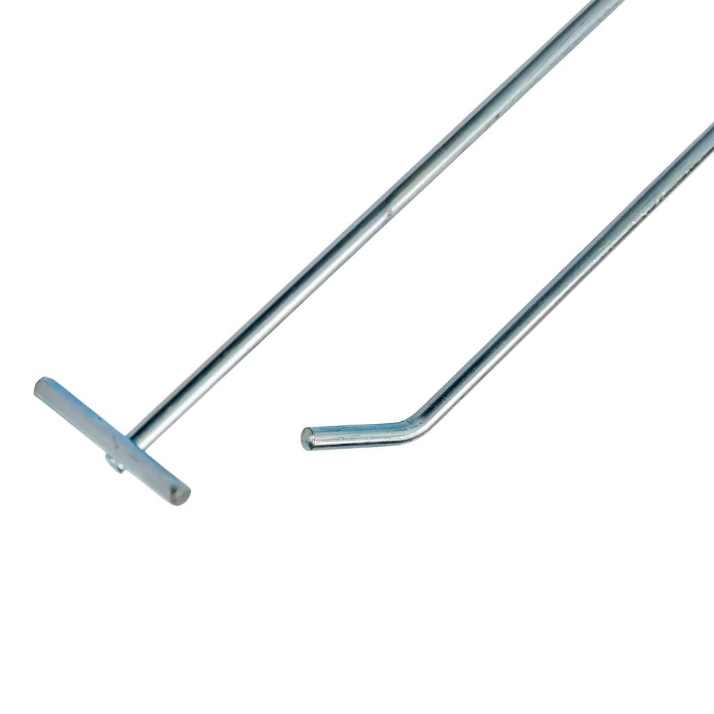 Single hanger with a bracket for a price tag for perforation EURO Mega-M L-25cm fi4 zinc N