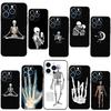 Skeleton Art Case For iPhone 11 14 15 16 Plus Soft Phone Cover For iPhone XR X XS 12 13 Pro MAX Mini
