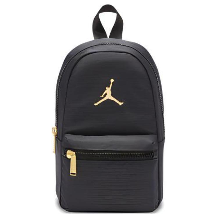Jordan Gold Logo Minimalist Casual Large Capacity Polyester Backpack Unisex Backpack Black DO3450-032 Black