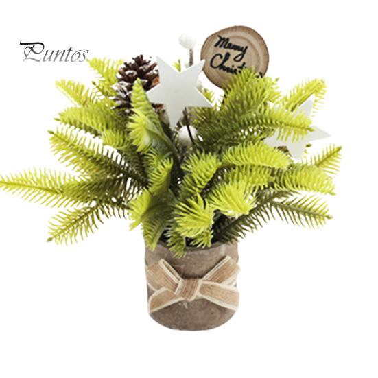 Weihnachtliche simulierte Topfpflanze, künstlicher Mini-Weihnachtsbaum für den Tisch, Kunstblumentopf mit Beeren-Tannenzapfen als Dekoration für das Homeoffice