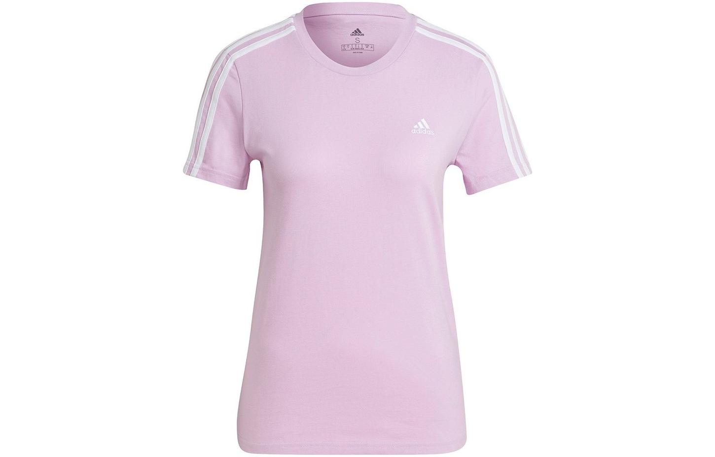 Adidas T Shirts Women s Purple Crew Neck Moderate Straight Fit GL0790 XS