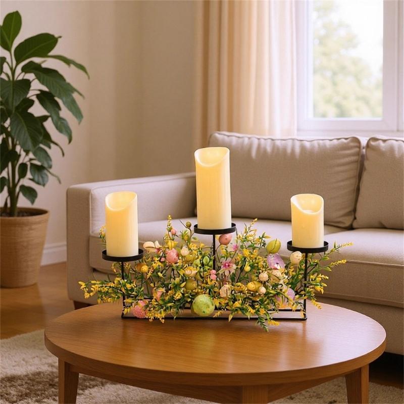 Decorsative Easter Eggs Candle Holders Iron with Practical Construction for Festival Home Decors Stable Base Design