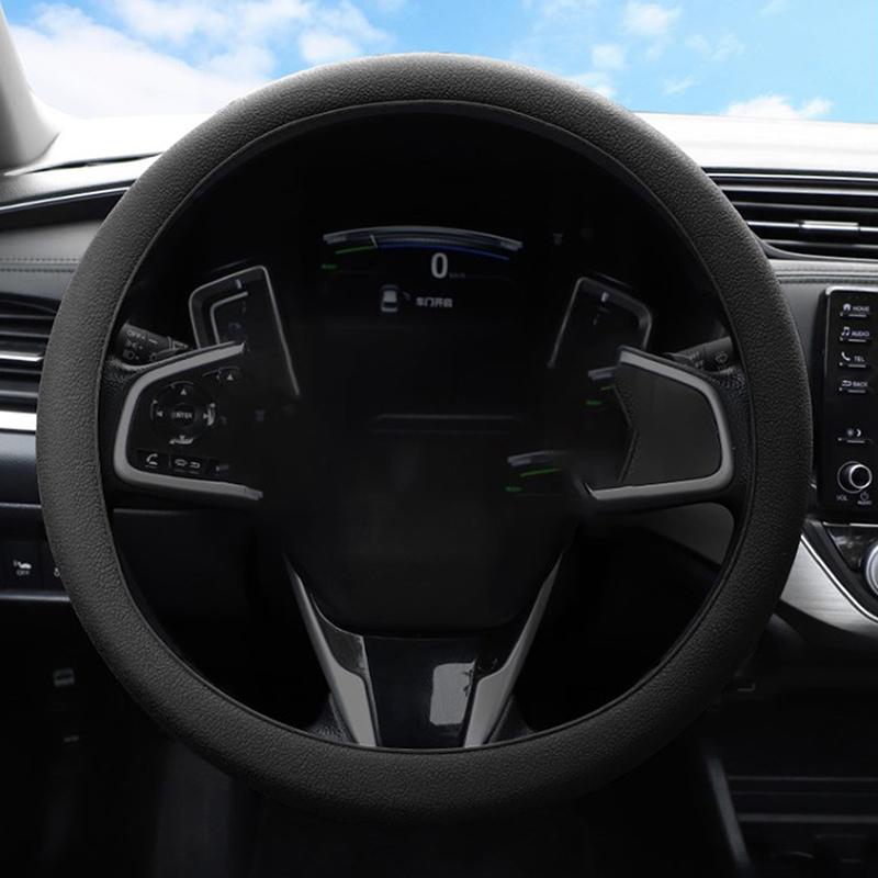 

Автомобильный универсальный силиконовый чехол на руль, эластичный чехол для перчаток, текстура, мягкий, многоцветный, автоукрашение, аксессуары для поделок чёрный