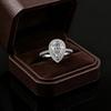 Delicate Waterdrop Geometry CopperColor Rings for Women Fashion Metal Inlaid White Stones Ring Jewelry