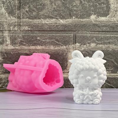 3D Cute Sheep Candle Silicone Mold Lamb DIY Aromatherapy Candle Gypsum Clay Resin Mold Goat Soap Mold Home Decoration Gifts