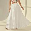 Elegant Solid Color A-line Long Skirt for Women - Vacation Casual Style