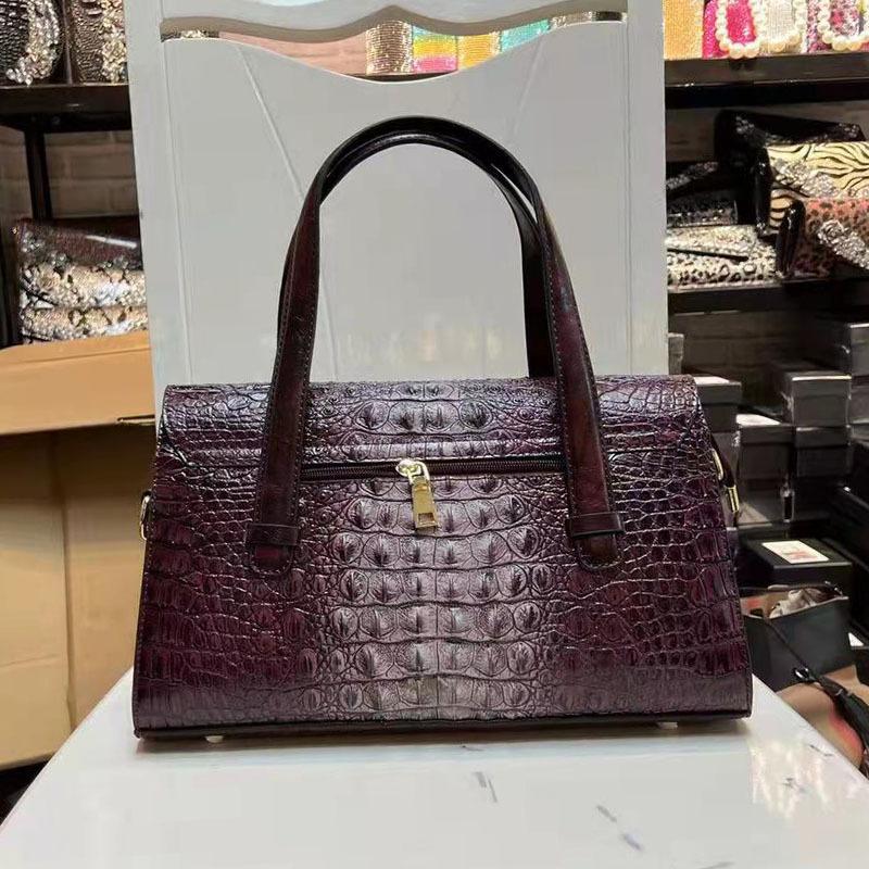Bag Women'S Bag Crocodile Pattern Square Bag One Shoulder Crossbody Large Capacity Handbag