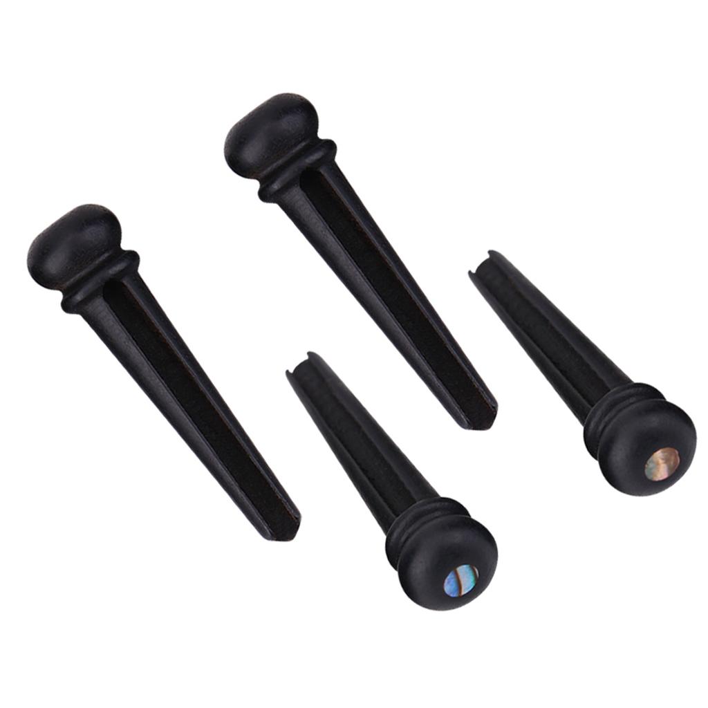 6Pcs Ebony Bridge Pins With Abalone Shell for Acoustic Folk Guitar Guitars Accessories