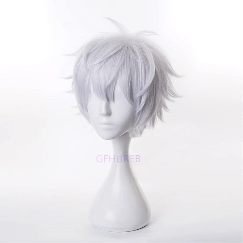 Jujutsu Kaisen Cosplay Wig, Gojo Satoru Wig, Costume, Disguise, Heat-Resistant Wig, Anime Wig, Perfect for Everyday Photography, Halloween, Cultural F