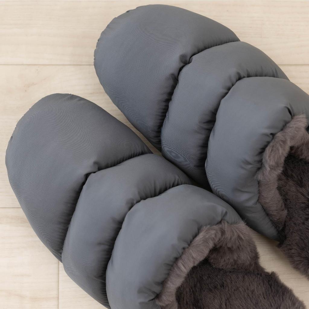 Senko Taffeta Boa Soft 23cm S.D.S Slippers, Gray,