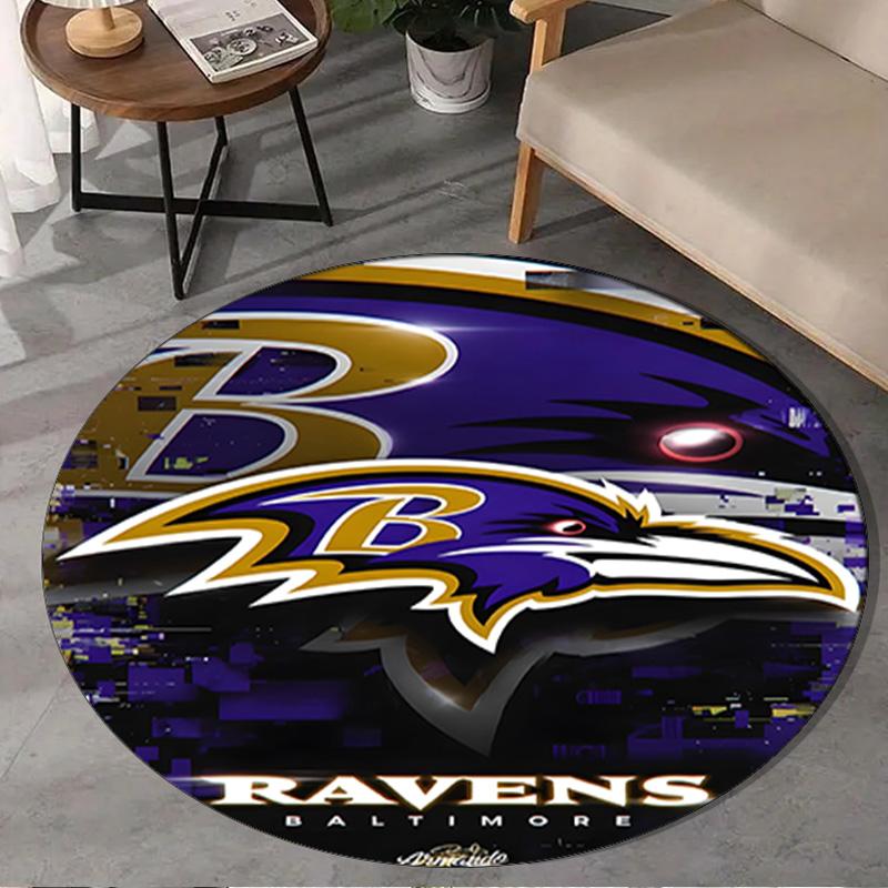Baltimore Logo Art Round Rug for Livingroom,Bedroom, Palyroom, Chair Rug, Area rug, Circle Carpet, Large Size Fan Christmas gift