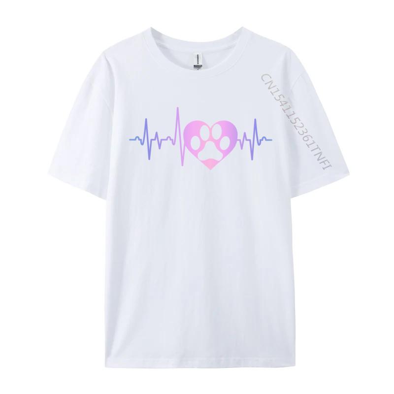 Dog Paw Print Heartbeat Heart Graphic 2024 Hot Sale Birthday 3d Printed Top T-Shirts F Tops & Tees For Men Tees Hip Hop